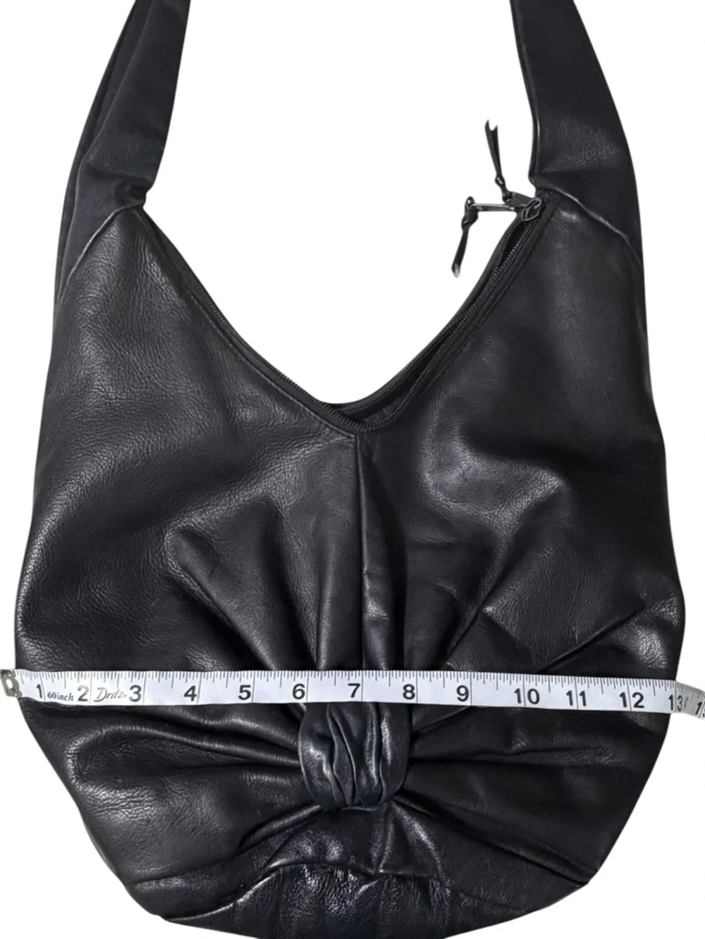 Vintage La Borsa Italian Leather Knotted Hobo Black Soft Slouchy Shoulder Bag